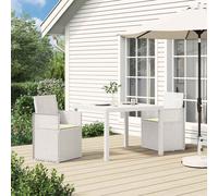 vidaXL Sillas de comedor de jardín 2 uds. y Crema PP