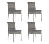 Vidaxl sillas de comedor de jardín 4 unidades ratán sintético gris