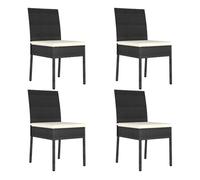 vidaXL Sillas de comedor de jardín ratán sintético negro 4 unidades