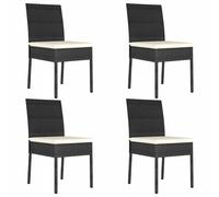 vidaXL Sillas de comedor de jardín 4 unidades ratán sintético negro
