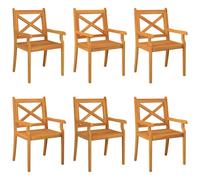 vidaXL Sillas de comedor de jardín madera maciza de acacia Set de 2/3/4/6/8