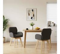 vidaXL: Juego de 2 sillas giratorias para comedor, tapizadas en tejido bou olor gris oscuro, dimensiones: 54 x 58 x 87 cm