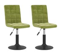 vidaXL Sillas de comedor giratorias ergonómicas terciopelo verde claro/mostaza/gris claro 2 uds