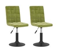 vidaXL Sillas de comedor giratorias ergonómicas terciopelo verde claro/mostaza/gris claro 2 uds