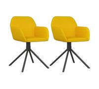 Vidaxl sillas de comedor giratorias 2 uds terciopelo amarillo