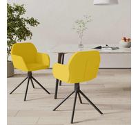 vidaXL Sillas de comedor giratorias 2 uds terciopelo amarillo
