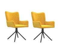 vidaXL Sillas de comedor giratorias Asiento sillón terciopelo amarillo 2 uds