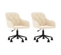vidaXL Sillas de comedor giratorias 2 uds terciopelo ergonómicas modernas Azul/Gris oscuro/Marrón