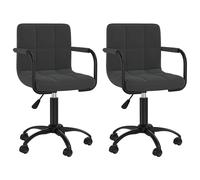 vidaXL Sillas de comedor giratorias 2 uds terciopelo en color Negro/Gris claro/Gris oscuro | cómodas modernas ergonómicas para comedor cocina salón hogar