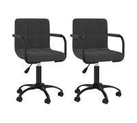 vidaXL Sillas de comedor giratorias 2 uds terciopelo en color Negro/Gris claro/Gris oscuro | cómodas modernas ergonómicas para comedor cocina salón hogar