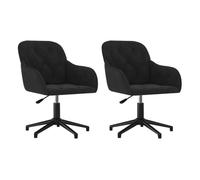 vidaXL Sillas de comedor giratorias con respaldo 2 uds – Terciopelo negro