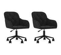 vidaXL Sillas de comedor 2 uds giratorias con asiento regulable terciopelo negro