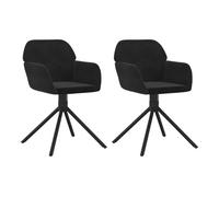 vidaXL Sillas de comedor giratorias 2 uds terciopelo negro