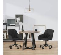 vidaXL Sillas de comedor 2 uds giratorias con asiento regulable terciopelo negro
