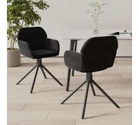 vidaXL Sillas de comedor giratorias terciopelo negro 2 uds