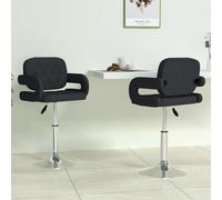 vidaXL Sillas de comedor giratorias, 2 unidades, cuero sintético negro