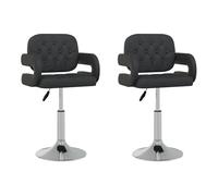 vidaXL Sillas de comedor giratorias 2 unidades cuero sintético negro