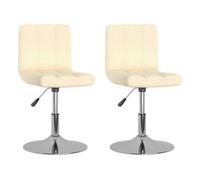 vidaXL: 2 sillas de comedor giratorias, color crema, tapizadas en tela