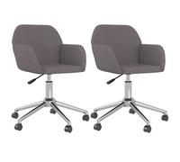vidaXL Sillas de comedor giratorias 2 unidades tela en color Gris claro/Gris oscuro/Verde oscuro | cómodas modernas ergonómicas para comedor cocina salón hogar