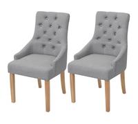 vidaXL Sillas de comedor giratorias 2 unidades tela gris claro
