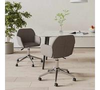 vidaXL Sillas de comedor giratorias 2 unidades tela gris oscuro