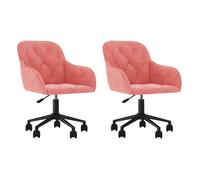 vidaXL Sillas de comedor giratorias 2 uds terciopelo – modernas ergonómicas Azul/Gris oscuro/Marrón