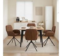 vidaXL Sillas de comedor giratorias – Cuero de Suede sintético – 4 uds.
