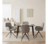 vidaXL Sillas de comedor giratorias 4 uds. Cuero de Suede Sintético