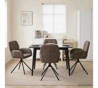 vidaXL Sillas de comedor giratorias 4 uds. Cuero de Suede Sintético