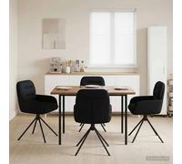 vidaXL Sillas de comedor giratorias 4 uds. Cuero sintético Negro