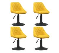 vidaXL: 4 sillas de comedor, giratorias, color mostaza, tapizadas en terciopelo