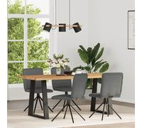 vidaXL Sillas de comedor giratorias 4 unidades tela gris oscuro