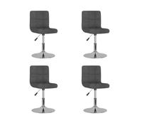 vidaXL – Juego de 4 sillas de comedor giratorias tapizadas en tela gris oscuro