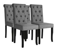 vidaXL Sillas de comedor giratorias 4 unidades tela gris oscuro
