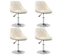 vidaXL: 4 sillas de comedor, giratorias, color crema, tapizadas en terciopelo