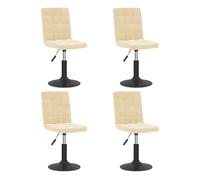 vidaXL Sillas de comedor giratorias 4 unidades tapizadas en terciopelo crema