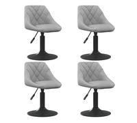 vidaXL Sillas de comedor Juego de 4 giratorias tapizadas en terciopelo Gris claro