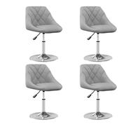 vidaXL Sillas de comedor giratorias, terciopelo gris claro - Juego de 4