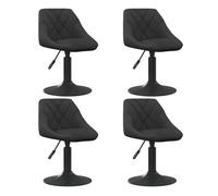 vidaXL Sillas de comedor Juego de 4 giratorias tapizadas en terciopelo negro