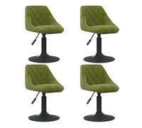 Vidaxl sillas de comedor giratorias 4 unidades terciopelo verde claro