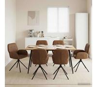 vidaXL Sillas de comedor giratorias – Cuero de Suede sintético – 6 uds.
