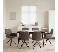 vidaXL Sillas de Comedor giratorias 6 uds. Cuero de Suede Sintético