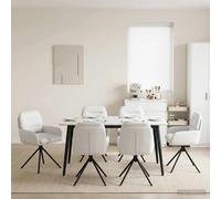 vidaXL Sillas de comedor giratorias 6 uds. Cuero sintético Blanco