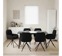 vidaXL Sillas de Comedor giratorias 6 uds. Cuero sintético Negro