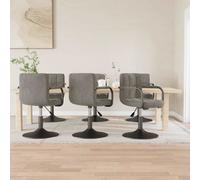 vidaXL: 6 sillas de comedor, giratorias, color gris claro, tapizadas en terciopelo