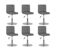 Vidaxl sillas de comedor giratorias 6 unidades tela gris claro