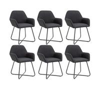 vidaXL Sillas de comedor giratorias – 6 unidades, tapizadas en tela negras