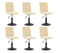 Vidaxl sillas de comedor giratorias 6 unidades terciopelo crema