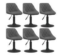Vidaxl sillas de comedor giratorias 6 unidades terciopelo gris oscuro
