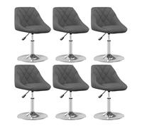vidaXL Sillas de comedor giratorias 6 unidades terciopelo gris oscuro